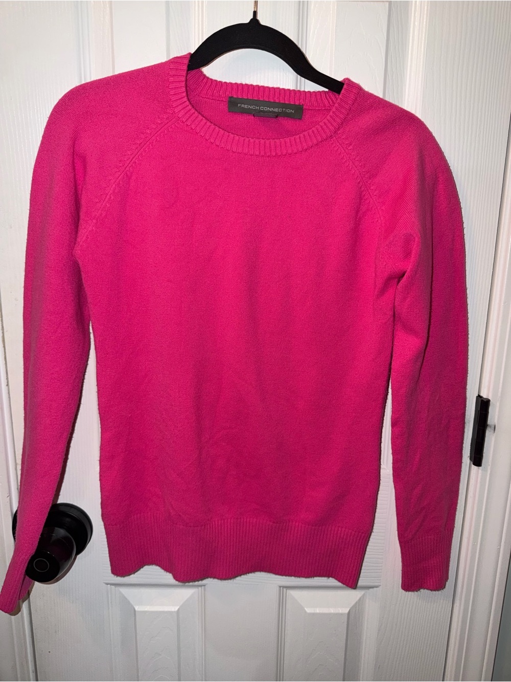 French Connection Hot Pink Fuchsia Crewneck Knit Sweater Small